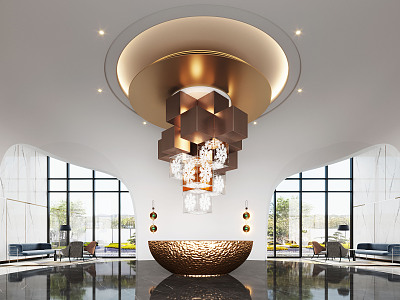 Light Luxury Hall 3d model