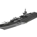 Modern Aircraft Carrier Warship With Flight Deck Island Structure Helicopters And Fighter Jets