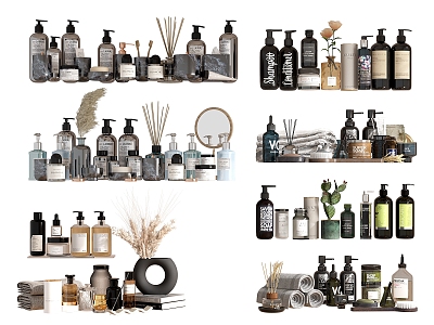 Bathroom products, washing products, toiletries, cosmetics, skin care products model