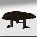 Wooden Top Office Desk With Metal Frame And Adjustable Modern Workspace