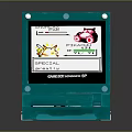 Teal Retro Handheld Game Console With Screen Displaying Game Graphics And Buttons