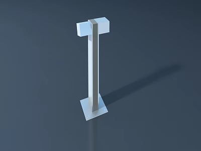 Public Facility White Column Structure With Square Base And Horizontal Top Design 3d model