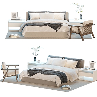 Double bed 3d model