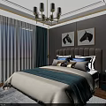 Elegant Modern Living Dining Room Interior With Chandelier Framed Paintings And Sofa