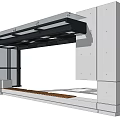 Modern gallery structure 3d model