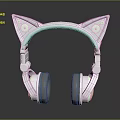 Stylish Silver Cat Ear Design Headphones With Soft Ear Cups And Adjustable Headband
