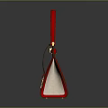 Stylish Red and Beige Handbag with Canvas Body Golden Handle and Small Key Charm