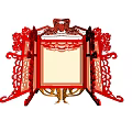 Traditional Red Chinese Lantern With Intricate Cut Out Design Square Frame And Golden Base