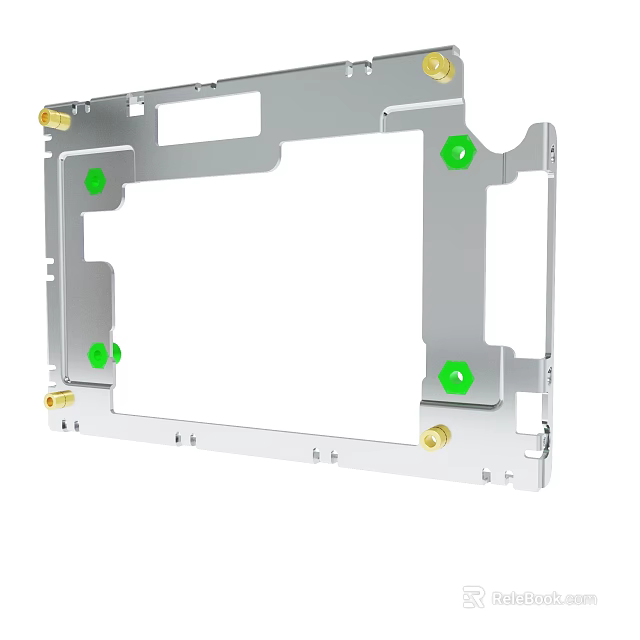 Metal Frame Structure With Green Knobs And Gold Screws Details 3d model 