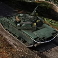 Military Tank Firing In Field With Number 2231 And Armor