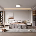 Modern Bedroom Interior Design With King Bed Nightstands Wardrobe Accent Chair And Area Rug