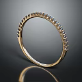 Elegant Sparkling Gold Ring With Small Diamonds Delicate Fashion Jewelry Accessory