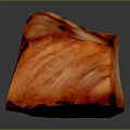 Juicy Orange Red Roasted Meat Chunk With Charred Surface And Tender Texture