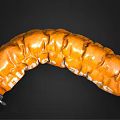 Curved Orange Pipe With BURNER GAMES Text And Metal Connectors