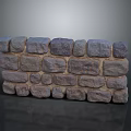 Natural Rustic Stone Wall With Stacked Gray Brown Stones And Textures