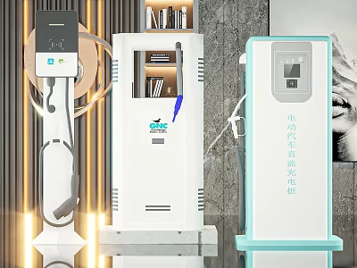 Public Facility Electric Vehicle DC Charging Stations Offering Quick Charging Solutions 3d model