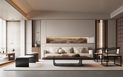 New Chinese Living Room 3d model