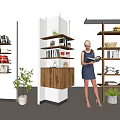 Modern Bookshelf Floor Bookshelf Wall Hanging Bookshelf Book 3d model