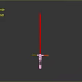 Red Crossguard Lightsaber Weapon Design With Glowing Red Blade And Black Hilt