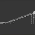 Industrial Conveyor Belt Equipment With Inclined Metal Frame For Material Transportation