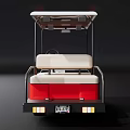 Red And White Golf Cart With Roof Two Seats White Seats And Black Tires
