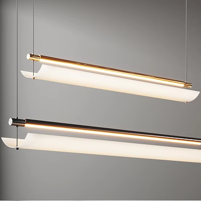 Contemporary Linear Pendant Lights With Metal Frame And Soft Illumination For Interior Space 3d model