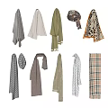 Various Scarves Display With Different Colors Patterns And Styles Hanging On Wall