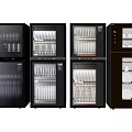 Modern Kitchen Appliances with Glass Door Cabinets for Disinfecting and Storing Tableware