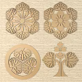Japanese Metal Carving Japanese Patterns and Wind Patterns Traditional Carving 3d model