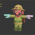 3D Cartoon Explorer Character Wearing Safari Hat Backpack With Open Arms