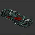Sci Fi Mechanical Device Featuring Black Red Gray Color Elongated Structure And Control Panel 3d model