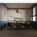New Chinese-style private dining box 3d model