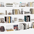 Book Book Combination Wall Hanging Bookshelf Book Ornaments 3d model