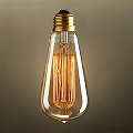 Vintage Filament Light Bulb With Glass Enclosure Warm Glow And Gold Base