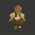 Fantasy Gnome Character With Red Hat White Shirt Brown Pants And Waist Bag