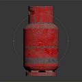 Red Propane Cylinders Showing New and Worn Conditions on Black Background