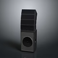 Modern Black Tower Speaker With Layered Design And Circular Audio Unit