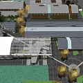 Modern Office Building Exterior With Brick Glass Facade Walkway And Greenery