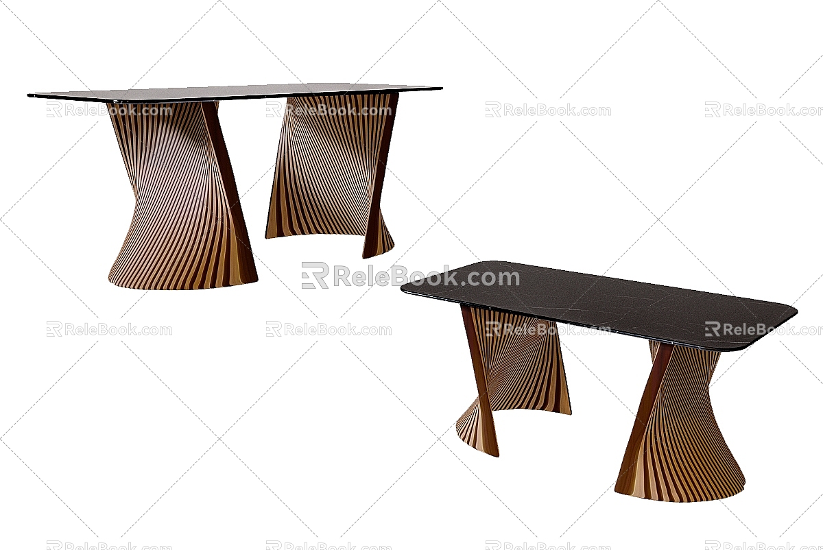 Nordic simple dining table table simple dining table 3d model