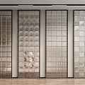 Stylish Modern Interior Glass Partitions With Various Textured Designs and Patterns 3d model
