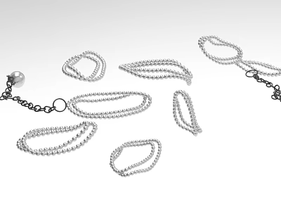 Various Pearl Jewelry Pieces With Delicate Chain Design And Elegant Styles For Women 3d model