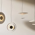 Modern Pendant Lights With Circular Frames And Soft Glow In Hanging Design 3d model