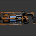 Futuristic Orange And Blue Motorcycle With Mechanical Details And Shiny Reflective Surface