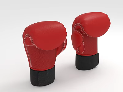 High Quality Red Boxing Gloves Essential Sports Equipment For Boxing Training Sessions 3d model