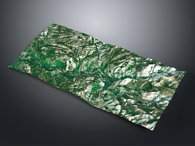 Scenic Green And White Mountain Landscape With Detailed Terrain And River Textures 3d model