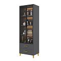 White Bathroom Cabinet Featuring Glass Doors Drawers Shelves Marble And Mirrors