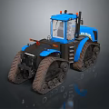 Blue Crawler Tractor For Agricultural Use With Heavy Duty Tracked Wheels Design