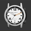 Stylish Chronograph Watch With White Dial Silver Case Red Accent Hand And Numeric Markers