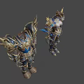 Fantasy Ornate Armor Models With Gold Blue Accents And Intricate Designs