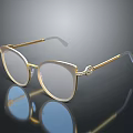 Elegant Gold Frame Sunglasses With Light Lenses And Decorative Temple Design
